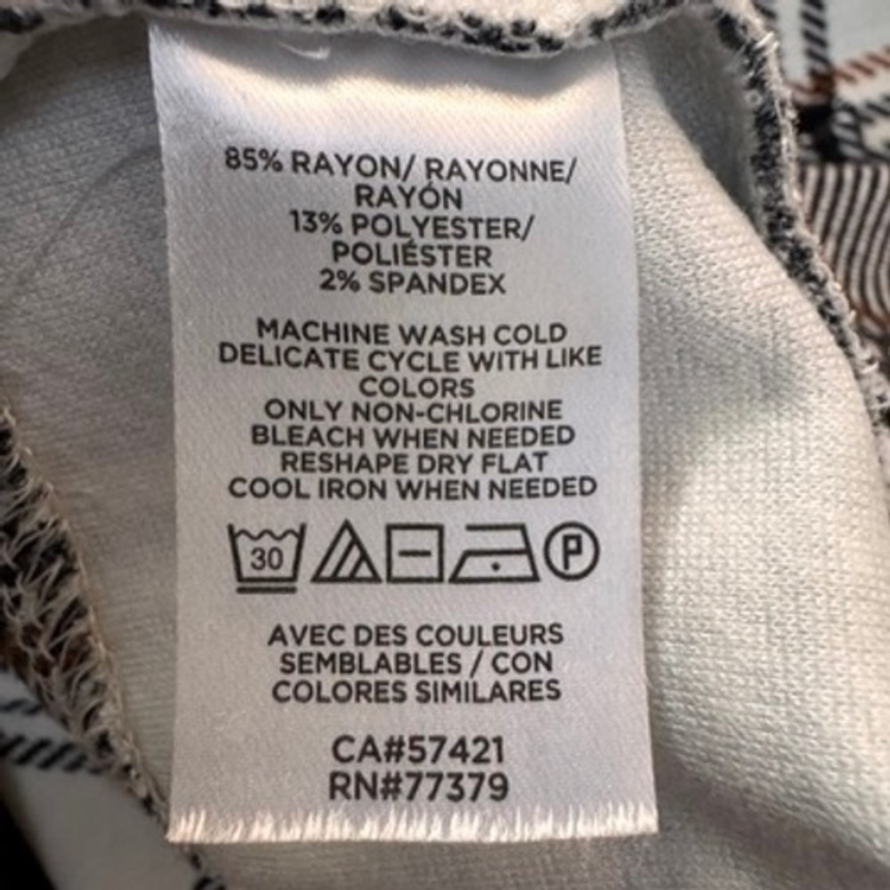 Ann Taylor Factory Petite Plaid Shift Dress Black White Tan XSP 544454 - Picture 7 of 8